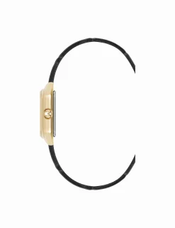 Fashion Anne Klein Consider It Octagonal Leather Band Watch