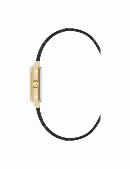 Fashion Anne Klein Consider It Octagonal Leather Band Watch