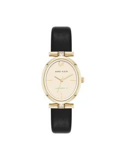 Fashion Anne Klein Consider It Oval Case Leather Watch