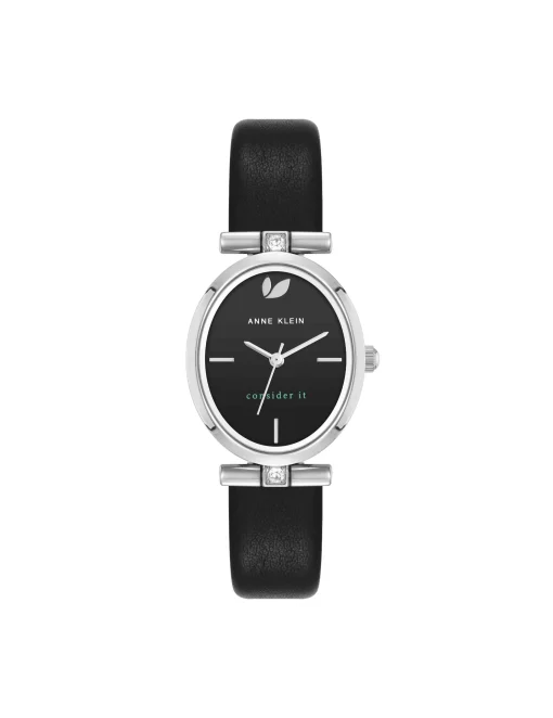 Store Anne Klein Consider It Oval Case Leather Watch