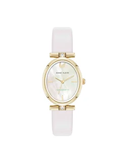 Fashion Anne Klein Consider It Oval Case Leather Watch