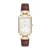 Hot Anne Klein Consider It Rectangular Case Leather Watch