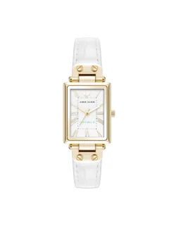 Cheap Anne Klein Consider It Rectangular Case Leather Watch