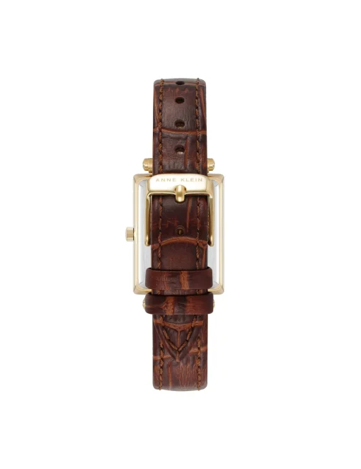 Hot Anne Klein Consider It Rectangular Case Leather Watch