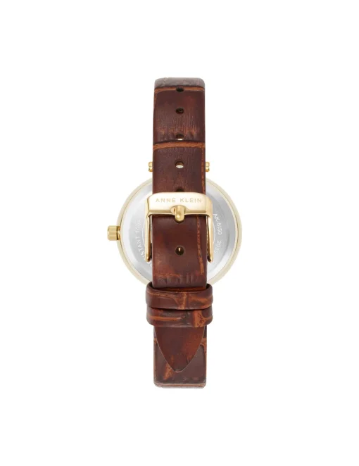New Anne Klein Consider It Round Leather Band Watch