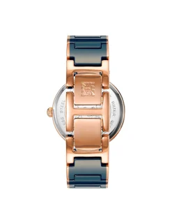 Hot Anne Klein Consider It Solar Powered Ceramic Watch Navy/Rose Gold-Tone