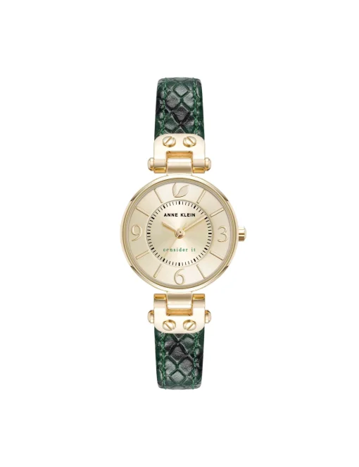 Shop Anne Klein Consider It Sustainable Leather Strap Watch