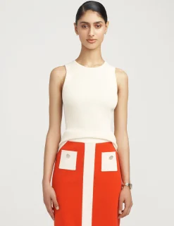 Discount Anne Klein Crewneck Sleeveless Sweater Shell- Sale