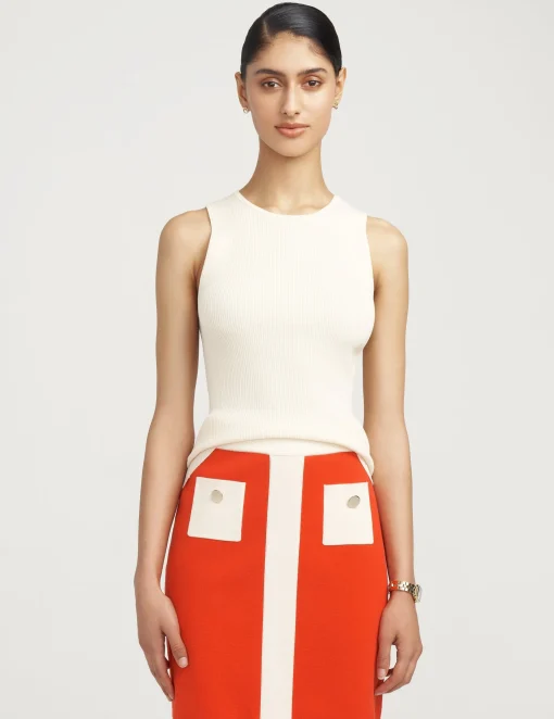 Discount Anne Klein Crewneck Sleeveless Sweater Shell- Sale