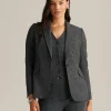 Shop Anne Klein Crossdye Stretch One Button Jacket Anne Black Multi