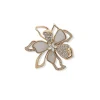 Store Anne Klein Crystal & Mother Of Pearl Flower Brooch