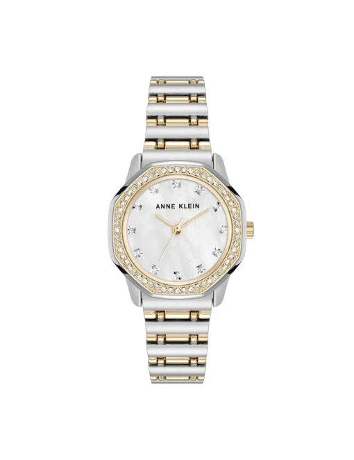 Flash Sale Anne Klein Crystal Accented Octagonal Case Watch