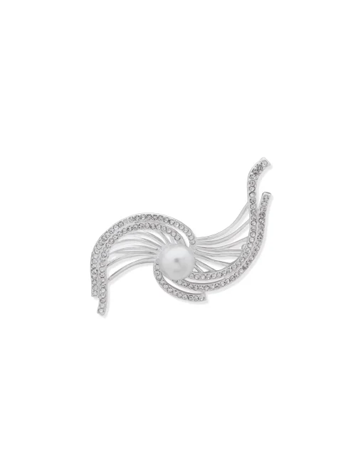 Fashion Anne Klein Crystal Brooch In Gift Box
