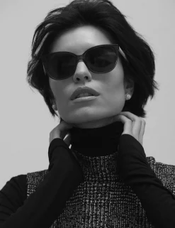 Outlet Anne Klein Crystal Cat-Eye Braided Sunglasses