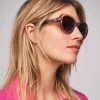 Store Anne Klein Crystal Glamorous Oval Sunglasses