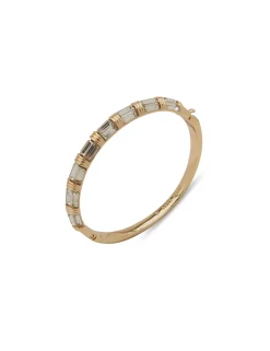 Flash Sale Anne Klein Crystal Oval Hinge Baguette Bangle Bracelet