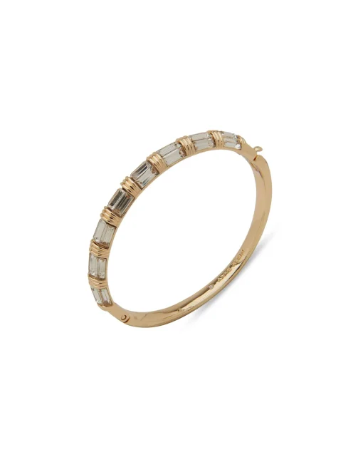 Flash Sale Anne Klein Crystal Oval Hinge Baguette Bangle Bracelet