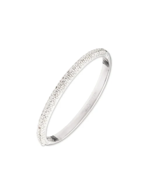 Clearance Anne Klein Crystal Pave Bangle Bracelet Silver-Tone