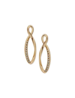 Hot Anne Klein Crystal Post Twist Drop Earrings