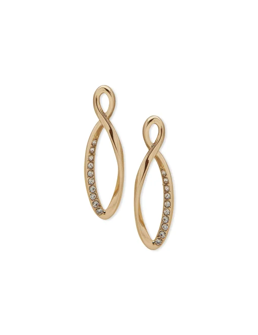 Hot Anne Klein Crystal Post Twist Drop Earrings