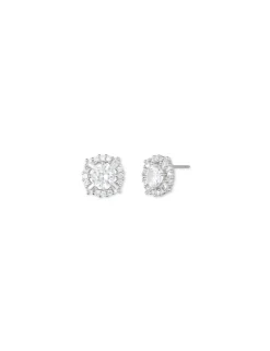 Cheap Anne Klein Cubic Zirconia Pave Halo Earrings