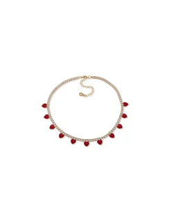 Discount Anne Klein Cup Chain Necklace With Siam Heart Stones