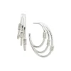 Store Anne Klein CZ 3 Row Hoop Earrings