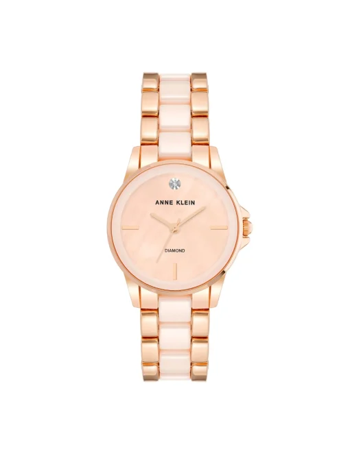 Sale Anne Klein Diamond Accented Ceramic Bracelet Watch Blush/Rose Gold-Tone