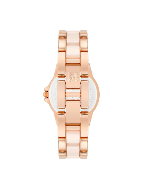 Sale Anne Klein Diamond Accented Ceramic Bracelet Watch Blush/Rose Gold-Tone