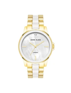 Fashion Anne Klein Diamond Accented Ceramic Boyfriend Watch- Sale