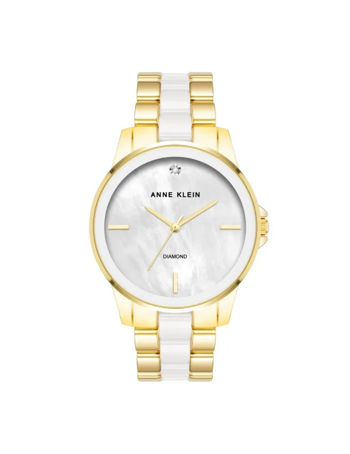 Fashion Anne Klein Diamond Accented Ceramic Boyfriend Watch- Sale
