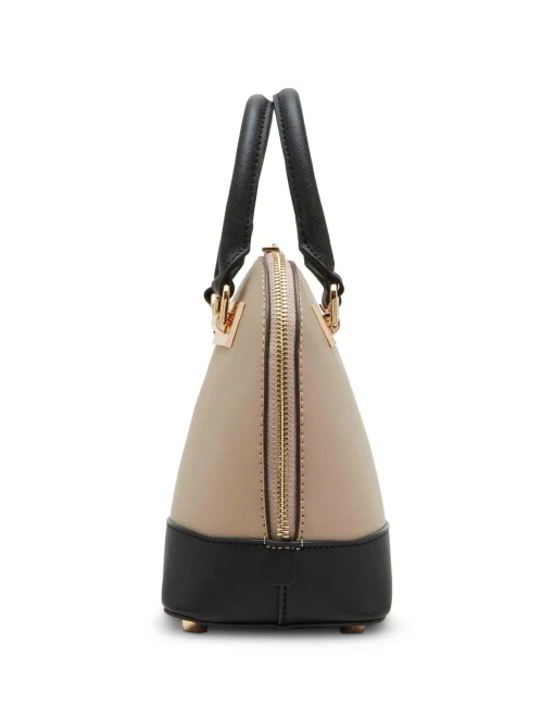 Best Sale Anne Klein Dome Satchel With Convertible Strap Timeless Taupe/Black