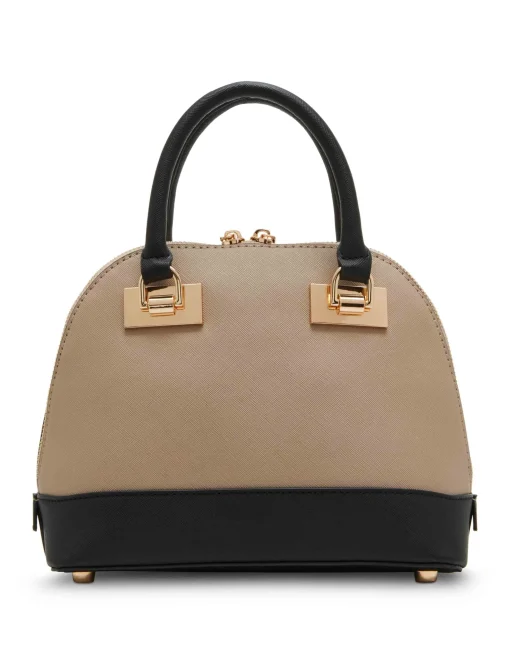 Best Sale Anne Klein Dome Satchel With Convertible Strap Timeless Taupe/Black