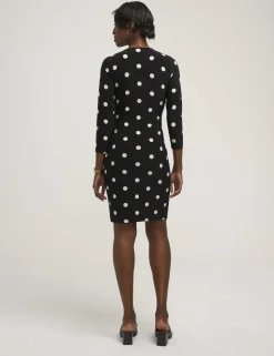 Fashion Anne Klein Dot Print Faux Wrap Dress Anne Black/Anne White
