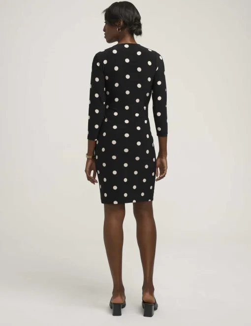 Fashion Anne Klein Dot Print Faux Wrap Dress Anne Black/Anne White