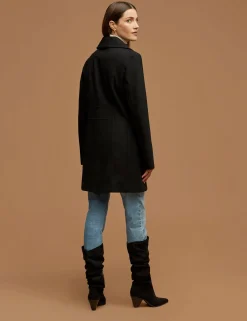 Cheap Anne Klein Double Breasted Wool Coat Black
