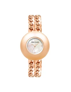 Clearance Anne Klein Double Chain Bracelet Watch- Sale Rose Gold-Tone