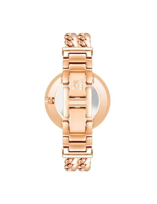 Clearance Anne Klein Double Chain Bracelet Watch- Sale Rose Gold-Tone