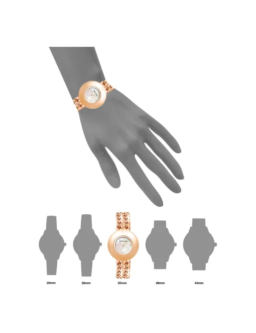 Clearance Anne Klein Double Chain Bracelet Watch- Sale Rose Gold-Tone