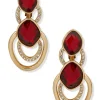 Clearance Anne Klein Double Drop Bezel Set Station Earring