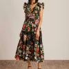 Shop Anne Klein Drawstring Waist Tiered Maxi Dress