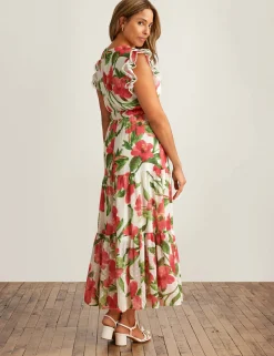 Shop Anne Klein Drawstring Waist Tiered Maxi Dress