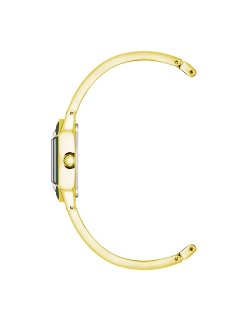 Shop Anne Klein Elegant Bangle Bracelet Watch Green/ Gold Tone