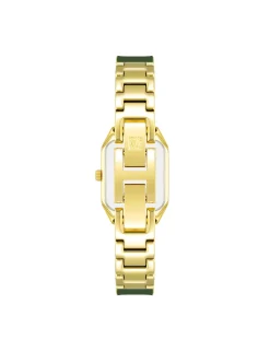 Shop Anne Klein Elegant Bangle Bracelet Watch Green/ Gold Tone