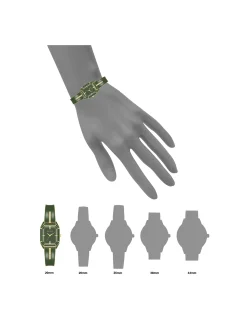 Shop Anne Klein Elegant Bangle Bracelet Watch Green/ Gold Tone