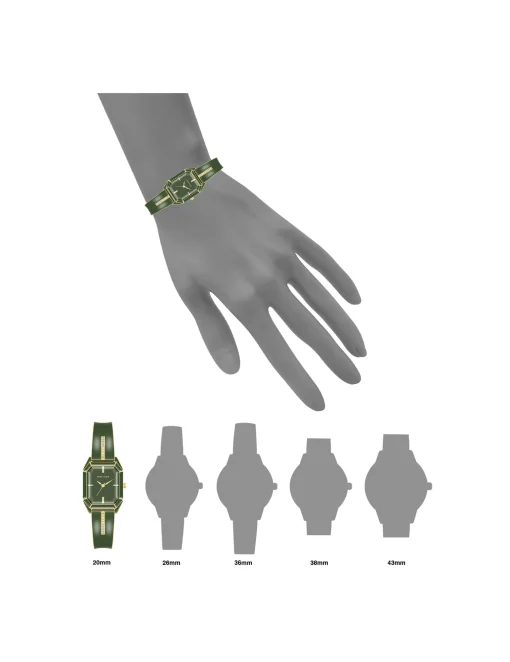 Shop Anne Klein Elegant Bangle Bracelet Watch Green/ Gold Tone