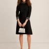 Outlet Anne Klein Embellished Mock Neck Dress