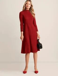 Store Anne Klein Embellished Mock Neck Dress