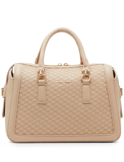 Sale Anne Klein Embossed Ak Logo Top Zip Satchel