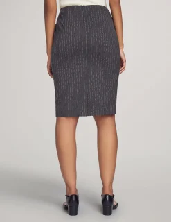 Discount Anne Klein Executive Collection Pinstripe Two Button Jacket With Pant And Skirt Charcoal/Bright White